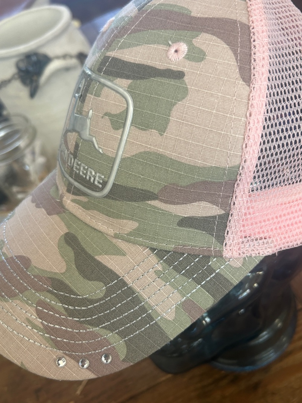John Deere Camo Cap with Pink Trim - Picture 2 of 6